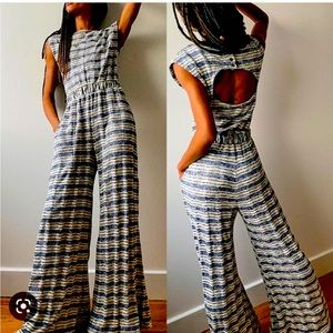 NWT XS Free People Beach Striped Morning Tides Jumpsuit romper.